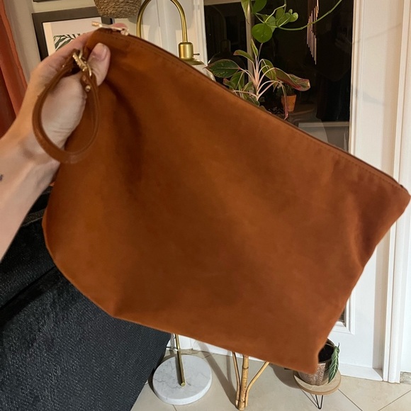 inzi Handbags - INZI cognac/orange tone XL wristlet / clutch